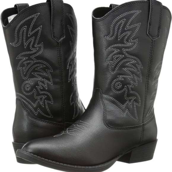 New Deer Stags Ranch Western boots black, size 5M new with box - Picture 1 of 6